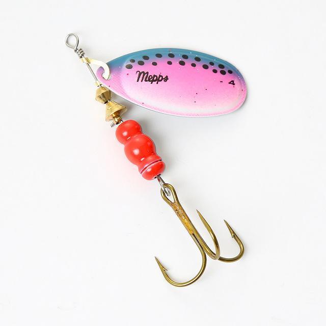 1Pcs Ftk Mepps Spoon Lure Size 0# 1# 2# 3# 4# 5# Fishing Treble Hooks 4 Colors-FTK koko Store-Pink-Bargain Bait Box