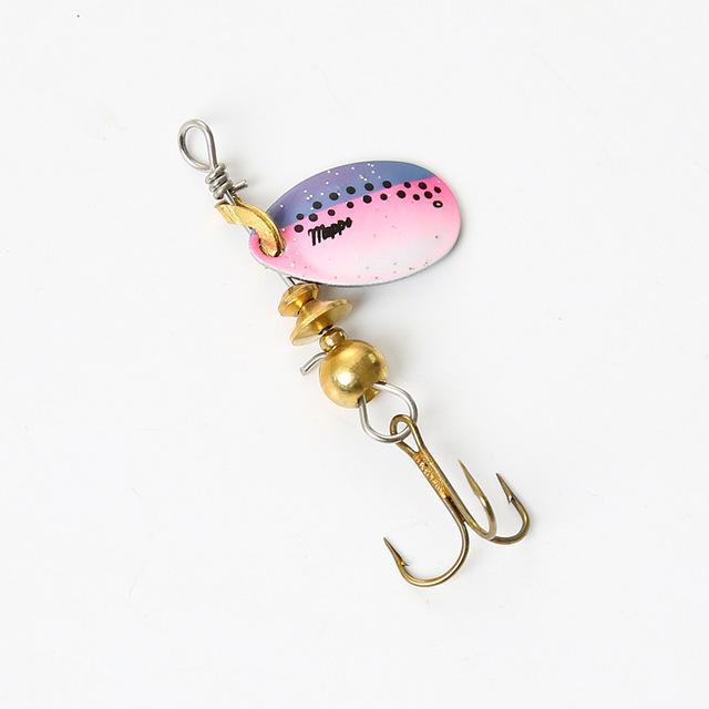 1Pcs Ftk Mepps Spoon Lure Size 0# 1# 2# 3# 4# 5# Fishing Treble Hooks 4 Colors-FTK koko Store-Sky Blue-Bargain Bait Box