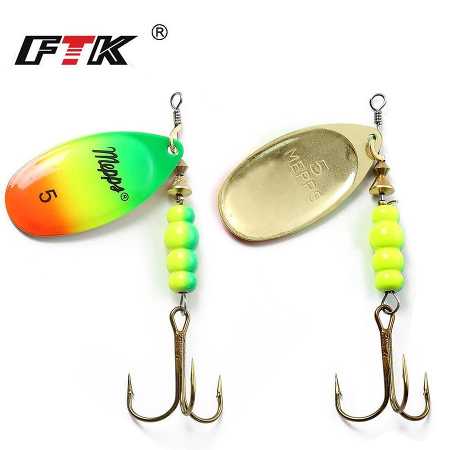 1Pcs Ftk Mepps Spoon Lure Size 0# 1# 2# 3# 4# 5# Fishing Treble Hooks 4 Colors-FTK koko Store-White-Bargain Bait Box