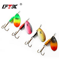 1Pcs Ftk Mepps Spoon Lure Size 0# 1# 2# 3# 4# 5# Fishing Treble Hooks 4 Colors-FTK koko Store-White-Bargain Bait Box