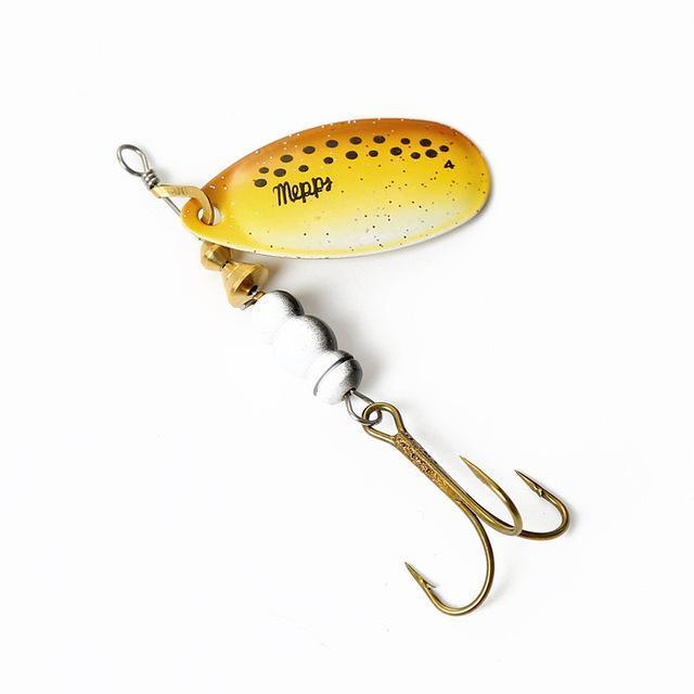 1Pcs Ftk Mepps Spoon Lure Size 0# 1# 2# 3# 4# 5# Fishing Treble Hooks 4 Colors-FTK koko Store-Yellow-Bargain Bait Box
