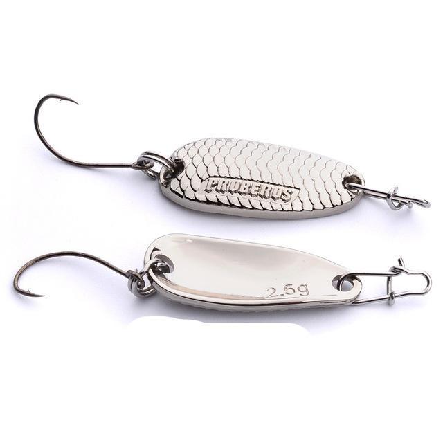 1Pcs High Quality Metal Scales Spoon 2.7Cm 2.5/3.5G 3D Eyes For Attract Sea Carp-Deep Sea Sporting Goods-2 sliver 2point5 g-Bargain Bait Box