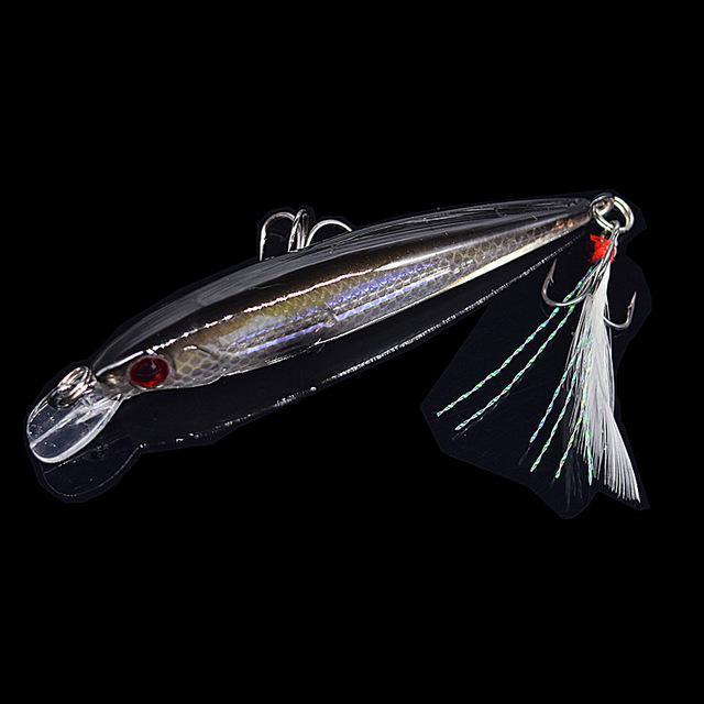 1Pcs Minnow 9Cm 8G Fishing Lure Wobbler With Feather Iscas Artificiais Para-PROLEURRE FISHING Store-B-Bargain Bait Box