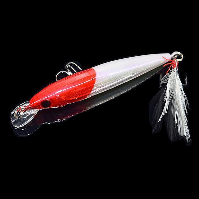 1Pcs Minnow 9Cm 8G Fishing Lure Wobbler With Feather Iscas Artificiais Para-PROLEURRE FISHING Store-D-Bargain Bait Box