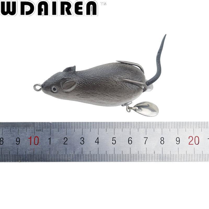 1Pcs Mouse Lure 7Cm 17.5G Fishing Lures Treble Hooks Top Water Ray Frog-WDAIREN fishing gear Store-Bargain Bait Box