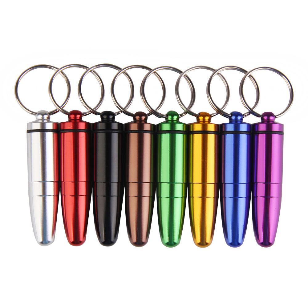 1Pcs Outdoor First Aid Small Bullet Shape Pill Bottle Box Keychain Medicine-Under the Stars123-Sliver-Bargain Bait Box