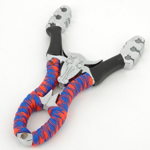 1Pcs Powerful Alloy Slingshot Hunting Stainless Steel Thick Wrist Band-Moving On The Way Store-Blue-Bargain Bait Box
