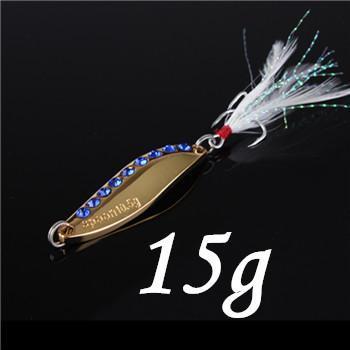 1Pcs Silver/Golden 7.5G 10.5G 15G 20G Alloy Fishing Spoon Lures Hard Bait-SHUNMIER Official Store-Black-Bargain Bait Box