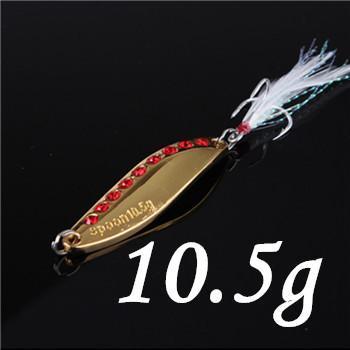 1Pcs Silver/Golden 7.5G 10.5G 15G 20G Alloy Fishing Spoon Lures Hard Bait-SHUNMIER Official Store-Blue-Bargain Bait Box