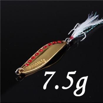 1Pcs Silver/Golden 7.5G 10.5G 15G 20G Alloy Fishing Spoon Lures Hard Bait-SHUNMIER Official Store-Burgundy-Bargain Bait Box