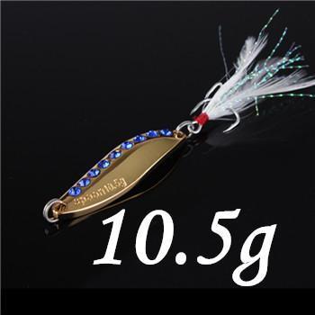1Pcs Silver/Golden 7.5G 10.5G 15G 20G Alloy Fishing Spoon Lures Hard Bait-SHUNMIER Official Store-Light Grey-Bargain Bait Box