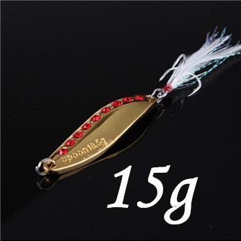 1Pcs Silver/Golden 7.5G 10.5G 15G 20G Alloy Fishing Spoon Lures Hard Bait-SHUNMIER Official Store-Light Yellow-Bargain Bait Box