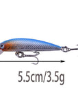 1Pcs Topwater Swim Wobbler Fishing Lure 5.5Cm 3.5G Artificial Hard Crank Bait-WDAIREN fishing gear Store-A-Bargain Bait Box