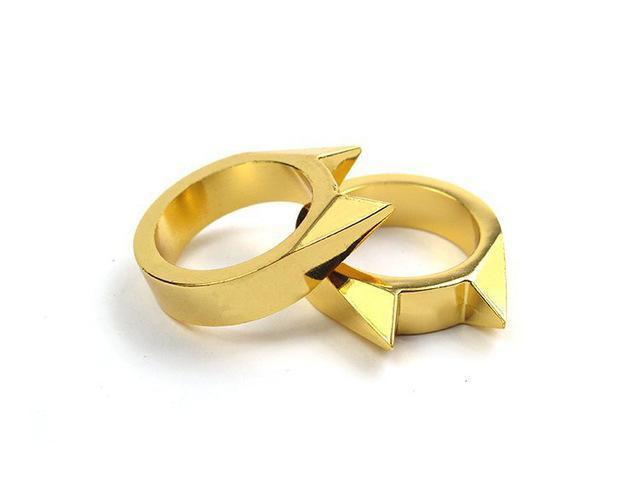 1Pcs Women Men Safety Survival Ring Tool Edc Self Defence Stainless Steel Ring-Oimax-watch Store-Gold-Bargain Bait Box