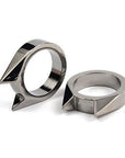 1Pcs Women Men Safety Survival Ring Tool Edc Self Defence Stainless Steel Ring-Oimax-watch Store-Gray-Bargain Bait Box