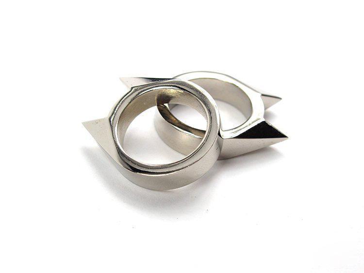 1Pcs Women Men Safety Survival Ring Tool Edc Self Defence Stainless Steel Ring-Oimax-watch Store-Silver-Bargain Bait Box
