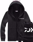 2 Colors Winter Daiwa Men Fishing Clothes Zipper Sweater Shirt Jacket-DAGAMA Fishing Store-Black Big logo-S-Bargain Bait Box