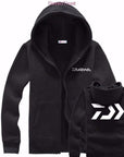 2 Colors Winter Daiwa Men Fishing Clothes Zipper Sweater Shirt Jacket-DAGAMA Fishing Store-Black long logo-S-Bargain Bait Box