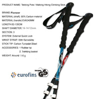 2 Pcs/Lot 195G/Pc Carbon Fiber Alpenstock External Quick Lock Trekking Poles-Iwayman Outdoor Co.,Ltd store-blue-Bargain Bait Box