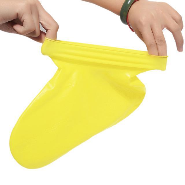 2 Pieces Rain Shoes Boots Cover Antiskid Waterproff Reusable Set Shoe-Daily Show Store-L Yellow-Bargain Bait Box