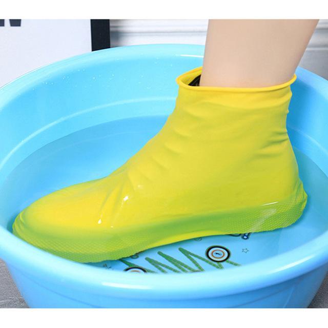 2 Pieces Rain Shoes Boots Cover Antiskid Waterproff Reusable Set Shoe-Daily Show Store-S Yellow-Bargain Bait Box