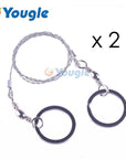 2 Pieces/Lot Emergency Survival Gear Stainless Steel Wire Saw Hand Chain Saw-YOUGLE store-Bargain Bait Box