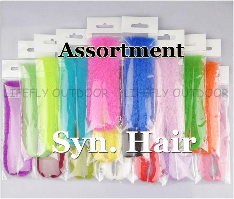 20 Colors Assortment, 20 Packs Synthetic Hair, Hair, Fibre, Fly Tying, Jig, Lure-Fly Tying Materials-Bargain Bait Box-Bargain Bait Box