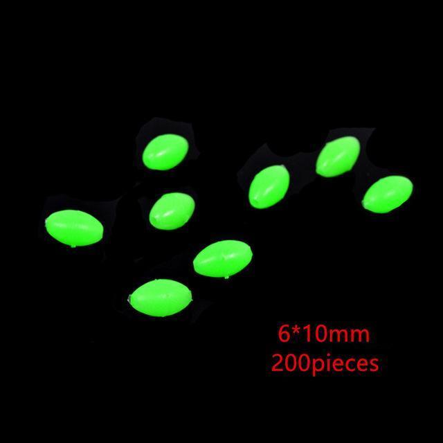 200Pc Glowing Fishing Floats Light Olva/Round Beads Luminous Buoy Bulk-Glow Floats-Bargain Bait Box-Light Grey-Bargain Bait Box