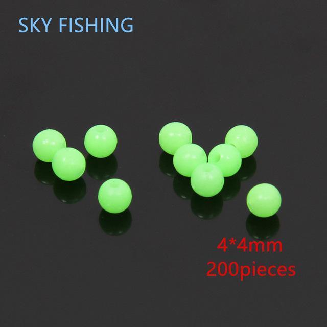 200Pc Glowing Fishing Floats Light Olva/Round Beads Luminous Buoy Bulk-Glow Floats-Bargain Bait Box-White-Bargain Bait Box
