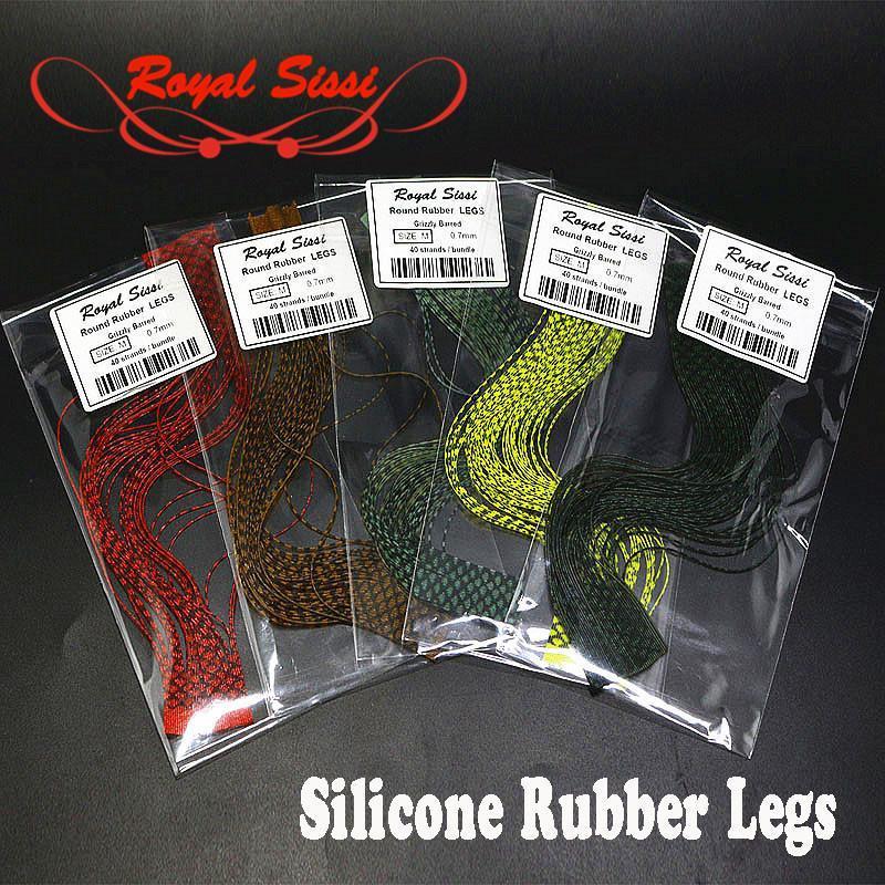 200Strands 5Colors/Set Grizzly Barred Rubber Legs Crazy Silicone Round Flutter-Fly Tying Materials-Bargain Bait Box-Bargain Bait Box