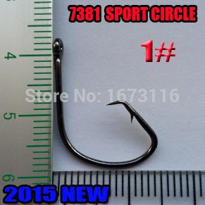 2015 V7381 Sport Circle Hook The Fishing Hooks Size:1# Fishing Hooks 5000Pcs/Lot-Circle Hooks-Bargain Bait Box-Bargain Bait Box
