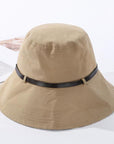 2020 Solid Color Belt Fashion Bucket Hats Women Outdoor Fishing Protection Cap-Women's Bucket Hats-High-end Accessory Store-khaki-56-58cm-Bargain Bait Box