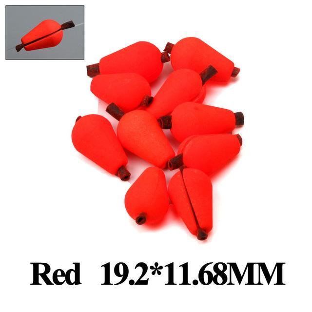 20Pcs Tear Drop Indicator Fishing Float 14.4*9.9Mm/19.2*11.68Mm Yellow/Red Color-Fishing Floats-Bargain Bait Box-Red BIG-Bargain Bait Box