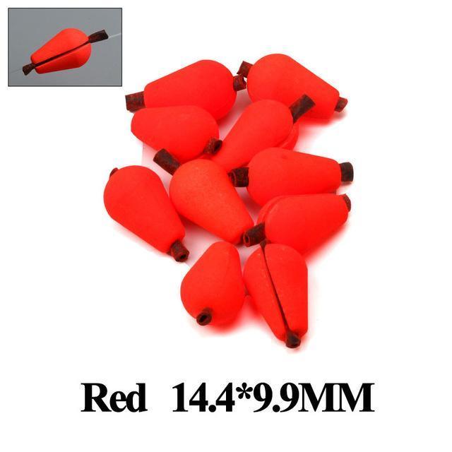 20Pcs Tear Drop Indicator Fishing Float 14.4*9.9Mm/19.2*11.68Mm Yellow/Red Color-Fishing Floats-Bargain Bait Box-Red SMALL-Bargain Bait Box