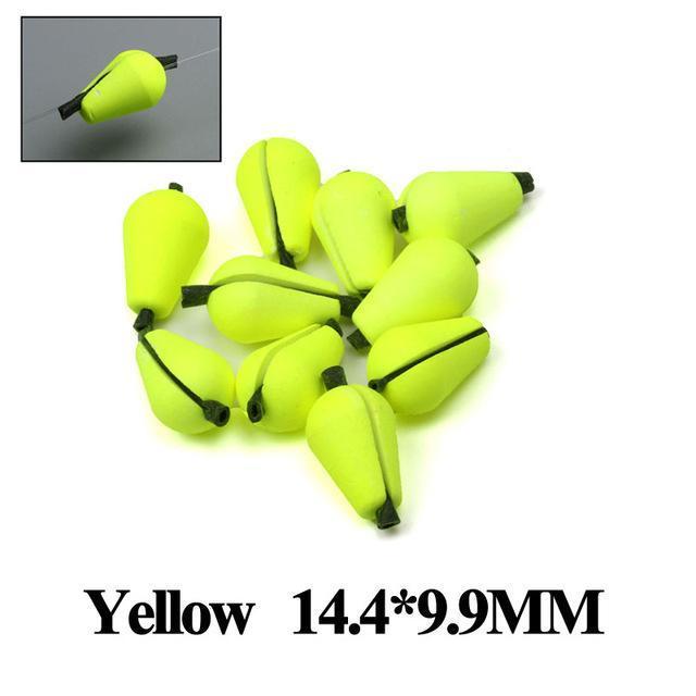 20Pcs Tear Drop Indicator Fishing Float 14.4*9.9Mm/19.2*11.68Mm Yellow/Red Color-Fishing Floats-Bargain Bait Box-Yellow SMALL-Bargain Bait Box