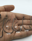 20Pcs Wide Gap Worm Hook Jig Fishing Crank Hook Bass Hook For Soft Bait Black-Wide Gap Hooks-Bargain Bait Box-6-Bargain Bait Box