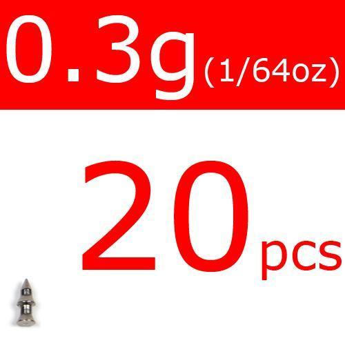 20Pcs Wifreo Tungsten Nail Pin Weight Sinker Soft Bait Insert Weights 0.3G /-Nail Weights-Bargain Bait Box-20pcs 0o3g 1I96oz-Bargain Bait Box
