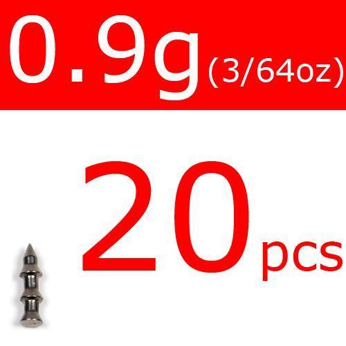 20Pcs Wifreo Tungsten Nail Pin Weight Sinker Soft Bait Insert Weights 0.3G /-Nail Weights-Bargain Bait Box-20pcs 0o9g 1I32oz-Bargain Bait Box