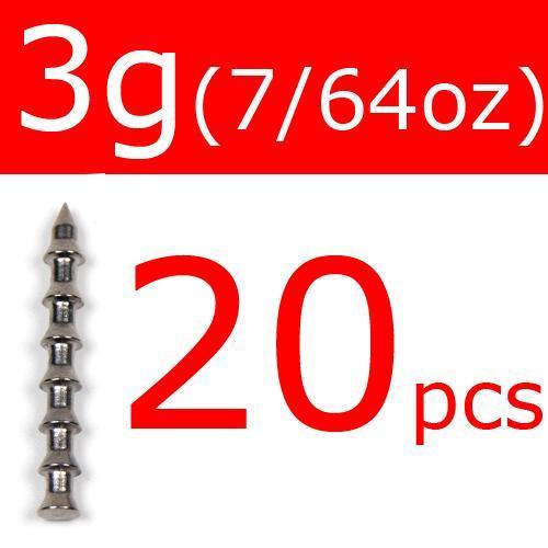 [ 20Pcs ] Wifreo Tungsten Nail Pin Weight Sinker Soft Bait Insert Weights 0.3G /-Tungsten Weights-Bargain Bait Box-20pcs 3g 7I64oz-Bargain Bait Box