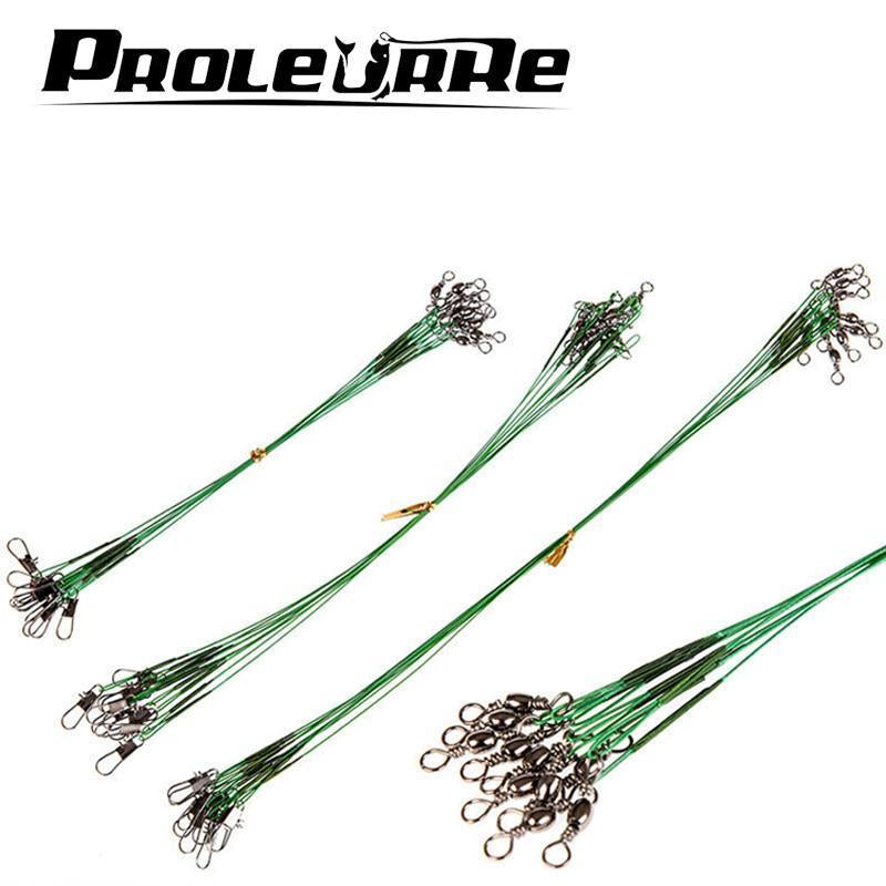 20Pcs/Lot Fishing Line Leaders Green Stainless Steel Coated Wire