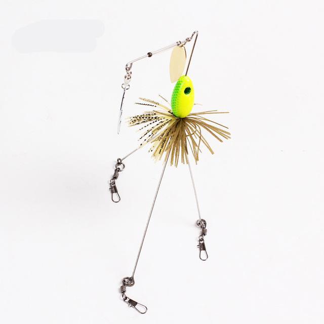 20Cm 13G Alabama Rig/Spinner Set With Fishing Paillette Rotary Beard Effects-Umbrella Rigs-Bargain Bait Box-Light Green-Bargain Bait Box