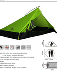 20D One Layer 2 Men Two Person Backpacking Tent 3 Season For Camping Hiking-Tents-YOUGLE store-Light Green-Bargain Bait Box