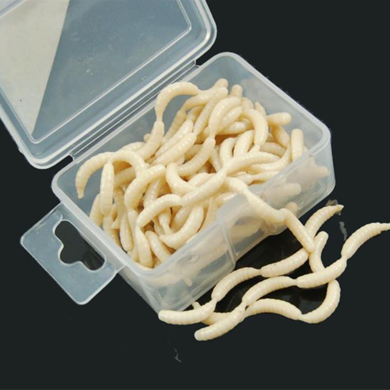 20G/Box Imitation Maggot Grub Smell Fishing Lure Soft Rubber Worm Fishing Lure-FIZZ Official Store-Bargain Bait Box