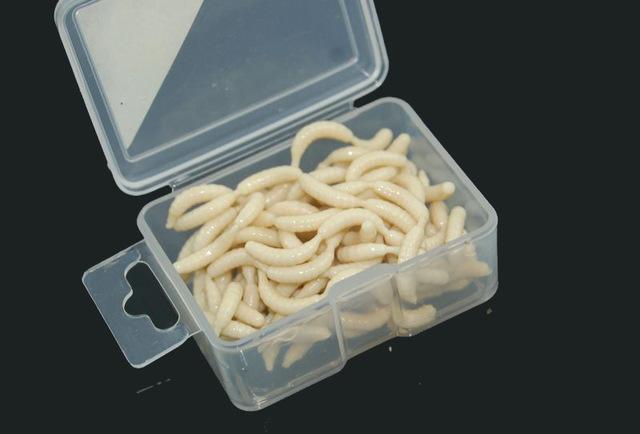 20G/Box Imitation Maggot Grub Smell Fishing Lure Soft Rubber Worm Fishing Lure-FIZZ Official Store-Bargain Bait Box