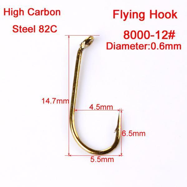 20Pc/Box Fly Fishing Hook 8000-8/12/14/16 Size Fishhook Fly Hooks Fishing-RON Outdoor Enthusiasts Equipment Store-Fly Hook 12-Bargain Bait Box