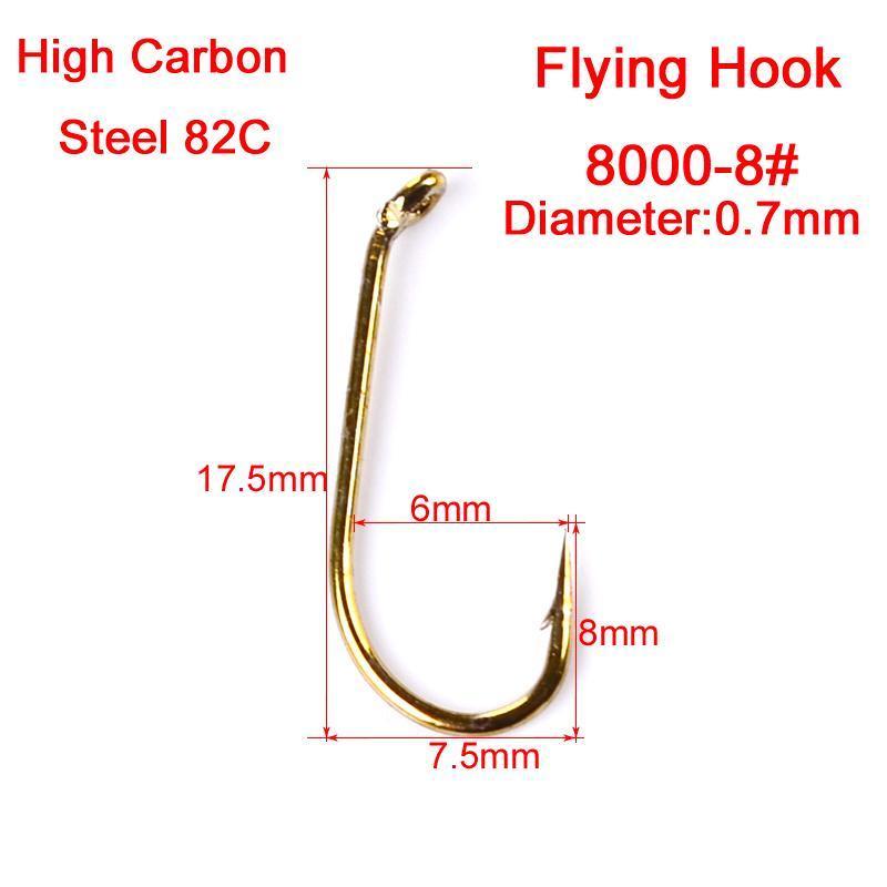 20Pc/Box Fly Fishing Hook 8000-8/12/14/16 Size Fishhook Fly Hooks Fishing-RON Outdoor Enthusiasts Equipment Store-Fly Hook 14-Bargain Bait Box