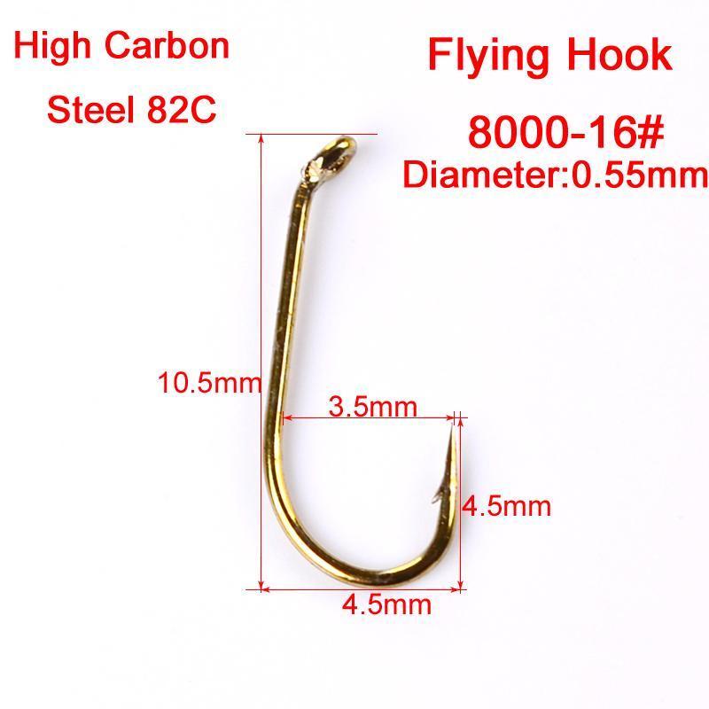 20Pc/Box Fly Fishing Hook 8000-8/12/14/16 Size Fishhook Fly Hooks