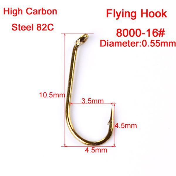 20Pc/Box Fly Fishing Hook 8000-8/12/14/16 Size Fishhook Fly Hooks Fishing-RON Outdoor Enthusiasts Equipment Store-Fly Hook 16-Bargain Bait Box