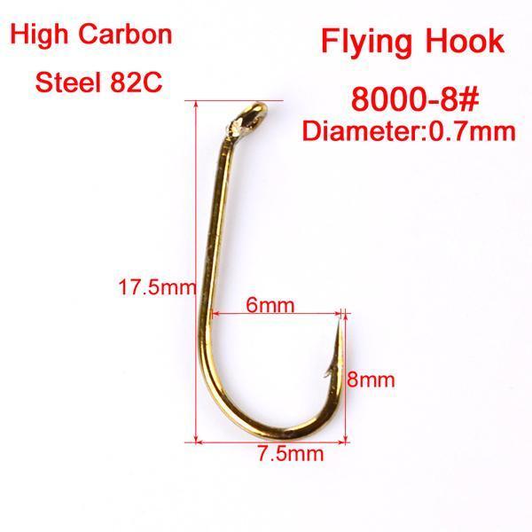 20Pc/Box Fly Fishing Hook 8000-8/12/14/16 Size Fishhook Fly Hooks Fishing-RON Outdoor Enthusiasts Equipment Store-Fly Hook 8-Bargain Bait Box