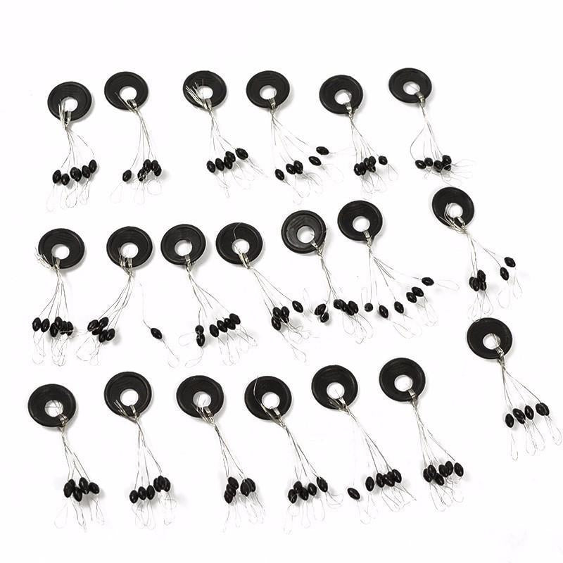 20Pcs Black Rubber Fishing Space Beans Ss S M L Space Positioning Bean Fishing-leo Official Store-SS Oval Beans-Bargain Bait Box